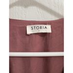 Storia  Dusty Rose Tiered Ruffle Long Sleeve V Neck Mini Dress Size S Photo 3