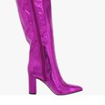 NEW INC Pink Snake Embossed Comfort Pointed Toe Block Heel Zip Photo 3