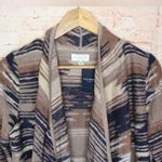 Lucky Brand  | Earth Tone Aztec Textured Drape Front Cardigan Photo 1