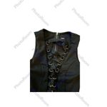 Nude apparel co black tie front bodysuit with zipper back Black Photo 2