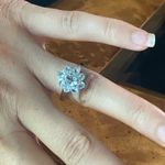 Natural Aquamarine Sterling Silver Ring Size 8 Photo 3