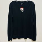 Katherine Barclay ‎ Extra Fine Marino Wool Sweater, Black Medium NWT Photo 4