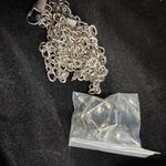 Silver Geometric Clutch + Matching Earrings + Shoulder Chain Photo 4