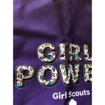 Girl Scouts Girl Power Black & Purple‎ Drawstring Backpack Tote Bag NEW Canvas Photo 7