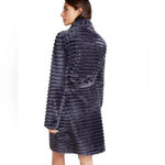 Anthropologie Mariposa Faux Fur Ribbed Wrap Belted Robe Dark Gray Size XS/S Photo 1