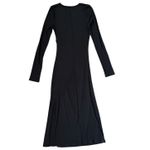 Aritzia Wilfred Amelia Ribbed Ruched Side Midi Dress Black Size Small Photo 7