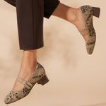 Vivaia Melody Pro Mary Jane Heels Arch Support Knit Comfort Snake Print 10 Brown Photo 0