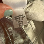 Gap New  High Rise Vegan Leather Cheeky Straight Pants Silver Metallic Women 2 26 Photo 7