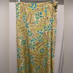 Sag Harbor Vintage Retro 80s 90s Lime Green Floral Print Maxi Skirt Photo 1
