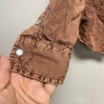 Cre8tions Single Embroidered Med Snap Button Down Top Western Country Academia Brown Photo 3