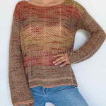 Free People  Crochet Back Bell Sleeve Sweater size small Photo 0