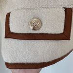 Ann Taylor faux suede trim sweater jacket beige cozy blazer size XL Photo 4