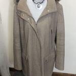 a.n.a faux fur trimmed tan wool pea coat size XL Photo 1