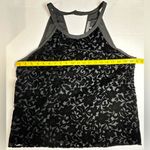 Brixon Ivy  Black Velvet Floral Halter Tank Top With Button‎ Neck Closure XL Photo 1