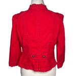 Loft Ann Taylor Corduroy Ruffle Cropped Jacket Red Size 8 Photo 1