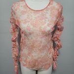 ZARA sheer floral mesh organza blouse size medium Photo 1