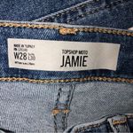 Topshop Moto Jamie Size 28x30 Jeans Blue Stretch Skinny High Rise Distressed Zip Photo 1
