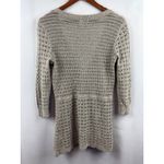 DKNY Jeans Womens Small Gray Crochet Knit Cardigan Sweater 58% Cotton 42% Acryli Photo 3