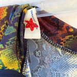 Blue Leopard Womens plus size 1X colorful snake print long sleeve romper Multiple Photo 8