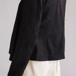 Hutch Anthropologie  Black Vegan Suede Drape Front Jacket Photo 2