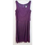 Alex Evenings  Shimmer Eggplant 2 Piece Jacket Cocktail Dress Size 14 Photo 4