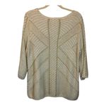 Sweater Women's Size XL Chevron White Gold Sparkle Chico's 3 Photo 1