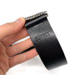 Esprit Genuine Leather Belt Floral Belt Buckle Black Silver 80CM Photo 1