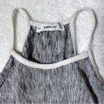 ZARA Knit Black and White Striped Halter Tank Top Photo 1