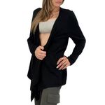 Michael Kors Black Draped Convertible Wrap Open Front Long Cardigan Luxury XL Photo 0