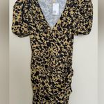 H&M NWT  Puff-sleeved wrap dress Animal Print Sz S Photo 1
