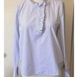 Kate Spade  Broome Street Button Down Ruffle Neck Blouse Size Small Photo 1