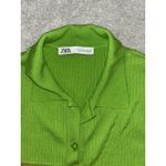 ZARA womens  dress size medium green‎ ribbed collared sleeveless Photo 3