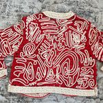 Chico's Chico’s Red and Cream Crochet Shrug Jacket Photo 9