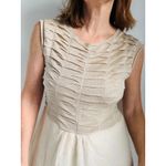 Y2K Knit Metallic gold/cream Womens Dress holiday NYE Sparkle Size Large Photo 7