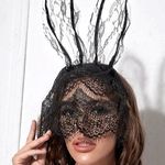 Lace Bunny Ear Headband Mask New Halloween Photo 0