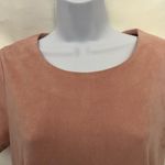 AQUA Faux Suede Pink Dress Sz Medium Soft Girl Asymmetric Hem Faux Wrap Career Photo 2