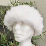 White faux fur beanie snow winter fall hat eskimo, ice princess vibes Photo 1