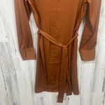 Banana Republic  Factory Keyhole Midi Shirt Dress size M Adobe Brick Rust Orange Photo 2