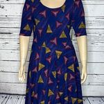 LuLaRoe NWT 3XL Geometric Triangle Print Elbow Sleeve Nicole Fit & Flare Dress Photo 0