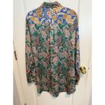 VICI Agosti Paisley Satin Button Down Shirt Dress XL Multicolor Satin Tunic Photo 3