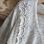 Daytrip  multicolor speckled cream space dye crochet trim top M Photo 3