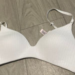 Victoria's Secret  White Ribbed Bra Photo 0