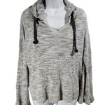 Vintage Havana  Women's Gray Waffle Knit Hoodie V Neck Long Sleeve‎ Size S Photo 0
