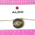 ALDO  gold tone devil eye diamonds paved NECKLACE COLLIER 21” inches adjustable Photo 0