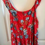 Loft  Red Floral Tie Front Jumpsuit Photo 7