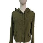 Brandy Melville  Olive Green Utility Jacket Hoodie One Size Photo 0