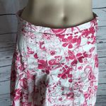Rip Curl Rip‎ Curl white with hot pink flowers floral tattered trim skirt women's size S Photo 2