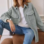 SheIn Gray Textured Button-Up Shirt Photo 0