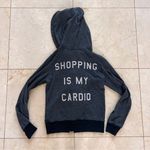 Wildfox Gray Zip Up Hoodie - Shopping Is My Cardio Sz Small Photo 1