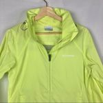 Columbia Bright Neon Yellow Green Packable Lightweight Rain Jacket M Photo 2
